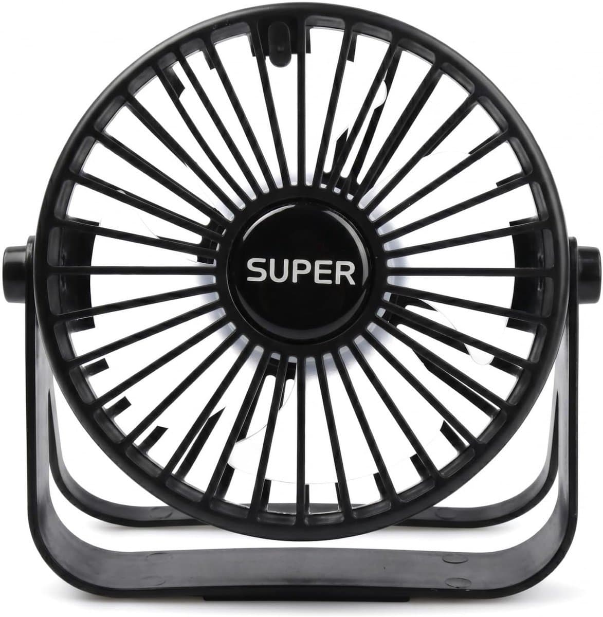 Solvix tafel ventilator geluidloos - USB Tafelventilator - Zwarte Mini Ventilator - 3 Snelheden - 360° Draaibaar - Voor Thuis, Kantoor en Camping — afbeelding 1