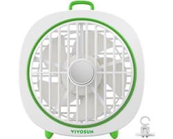 Solvix tafel ventilator geluidloos - Grow Tent Ventilator - Wit - 3 Instellingen - Verstelbare Hoek - Voor Hydroponics