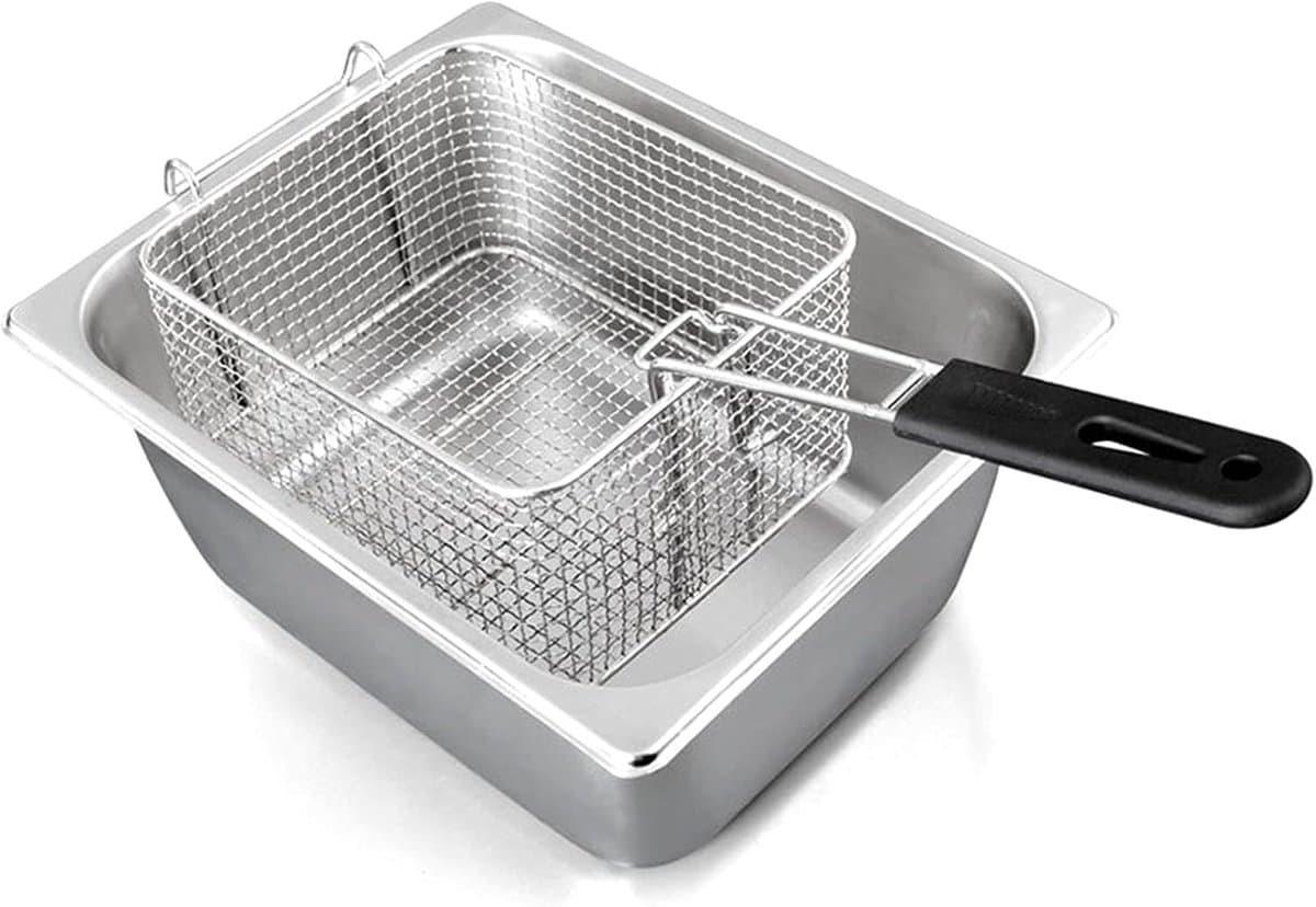 Commerciële Gasfriteuse - Semi-professionele Fritteuse - Snacks Bereiden - Roestvrij Staal - 10L Tankinhoud - Zilver — afbeelding 1