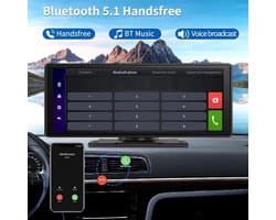 E64 - Dashcam voor Auto - WiFi - Dashcams - FullHD video - Super compact - Parkeermodus - 16:9 - 10.26 inch Scherm - Met Achteruitrijcamera - Zwart