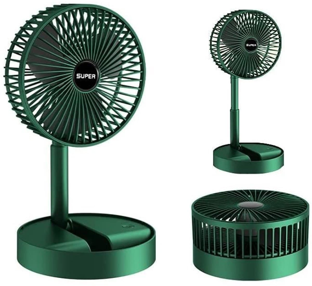 LISM-Opvouwbare draagbare ventilator - Met voetstuk - Drie windsnelheden - 1200 mAh — afbeelding 1