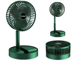 LISM-Opvouwbare draagbare ventilator - Met voetstuk - Drie windsnelheden - 1200 mAh