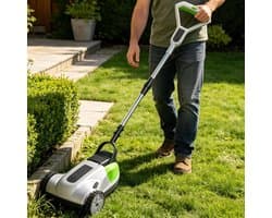 Elektrische Grasmaaier - Accu Grasmaaier Grastrimmer - Gazononderhoud Tuinieren - Automatische Uitschakelbeveiliging - 21 cm Maaibreedte - Meerkleurig
