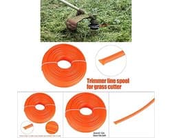 SnelShoppen - Trimmerdraad Nylon 3 mm - Oranje - 50 m - Ronde Draad voor Grasmaaier en Borstelsnijder - Duurzaam en Slijtvast