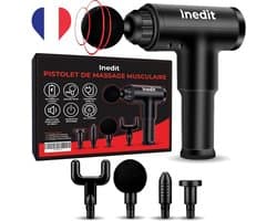 SnelShoppen - Muscle massage gun met handleiding in het Frans, zeer stille en efficiënte ontspanningsapparaat, geschikt voor het hele lichaam, verlich