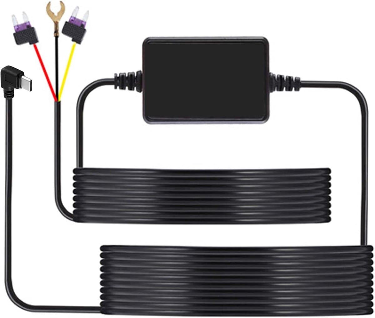 Kit voor F7N type C-versie dashcam: type C-aansluiting hardwire-kit voor dashcam, parkeerbewaking, 12 V/24 V naar 5 V, dashcam hardwire met laagspanningsbeveiliging — afbeelding 1
