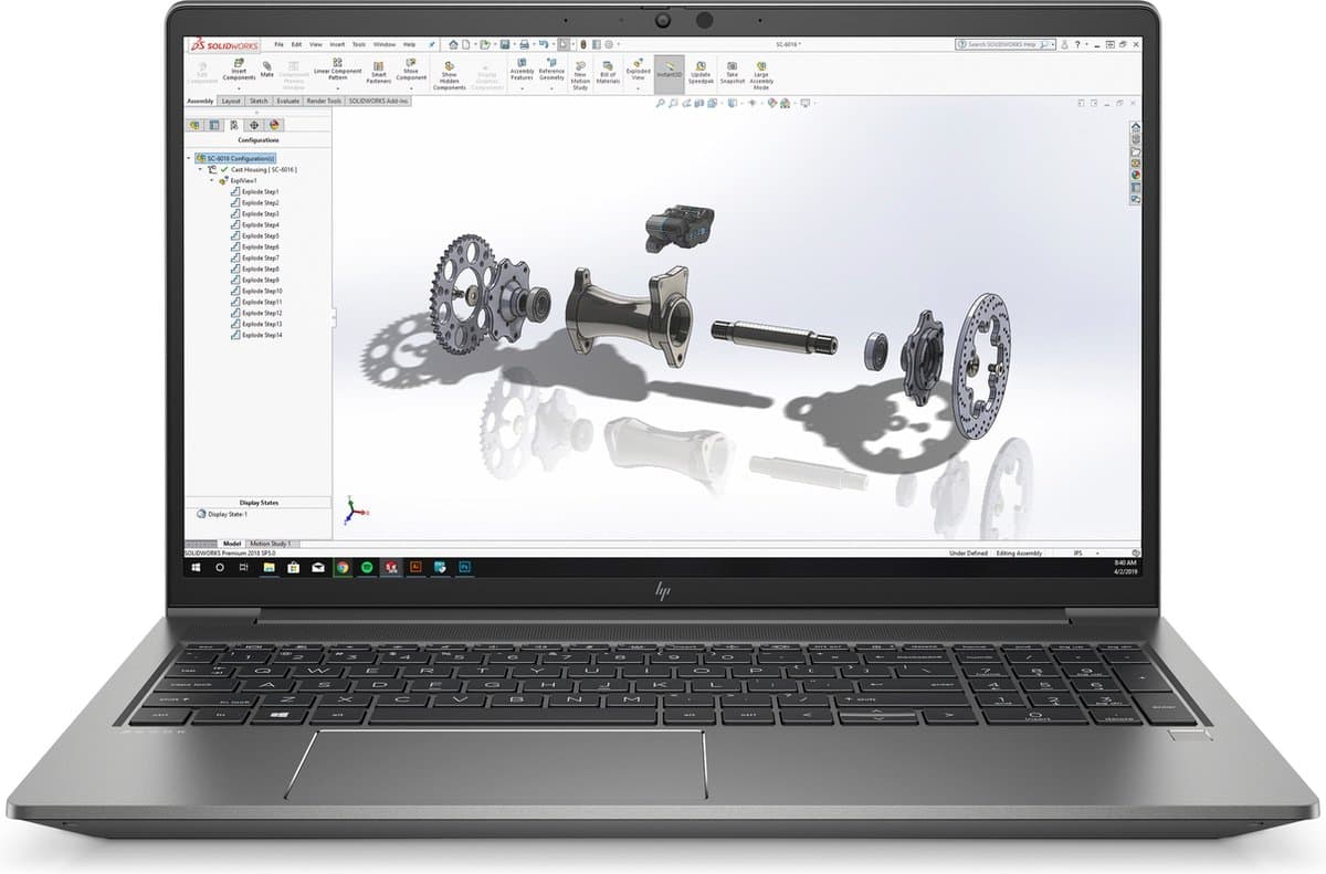 HP ZBook Power G7 Intel® Core™ i5 i5-10300H Mobiel werkstation 39,6 cm (15.6") Full HD 8 GB DDR4-SDRAM 256 GB SSD Wi-Fi 6 (802.11ax) Windows 10 Pro Zilver — afbeelding 1