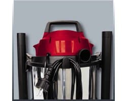 Einhell Elektrische Nat-/Droogzuiger TC-VC 1812 S - 1250 W - 180 mbar - 12 L - RVS container - Incl. accessoires