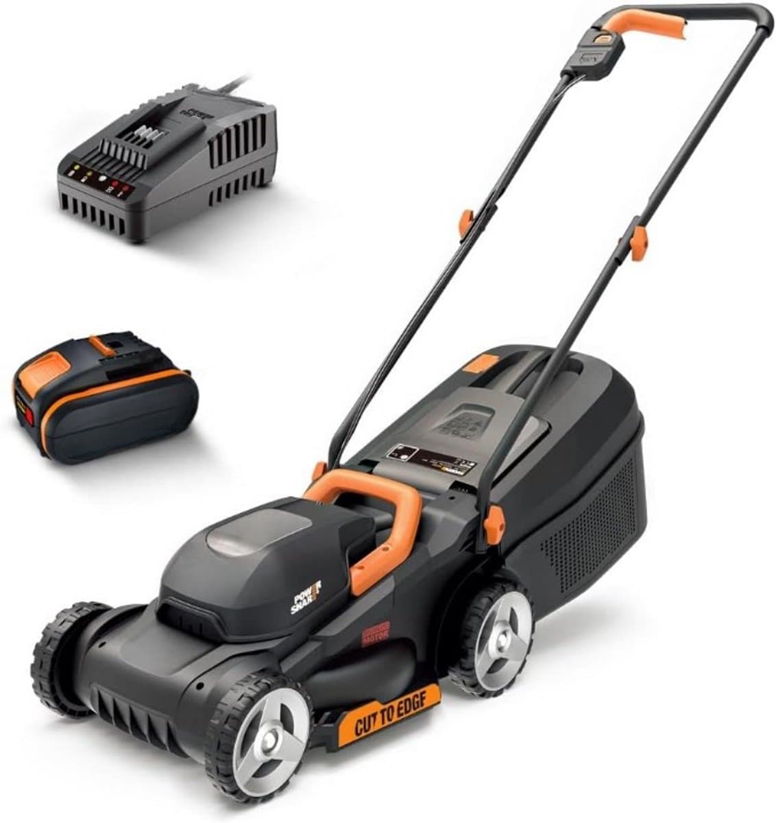 Accugrasmaaier - Elektrische Grasmaaiers - Gazontrimmer - Grastrimmer - met Krachtige Borstelloze Motor - Maaibreedte 30cm - 3 Instelbare Maaihoogtes (30-70 mm) - 4000 mAh Lithium-ion Accu - Oplader - 20V - Zwart — afbeelding 1