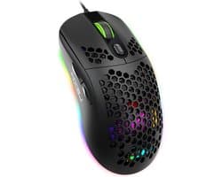 HXSJ X600 Optisch Gaming Muis - 8000DPI - Ultra licht - RGB Verlichting - Computermuizen - Compact Voor Onderweg - Zwart