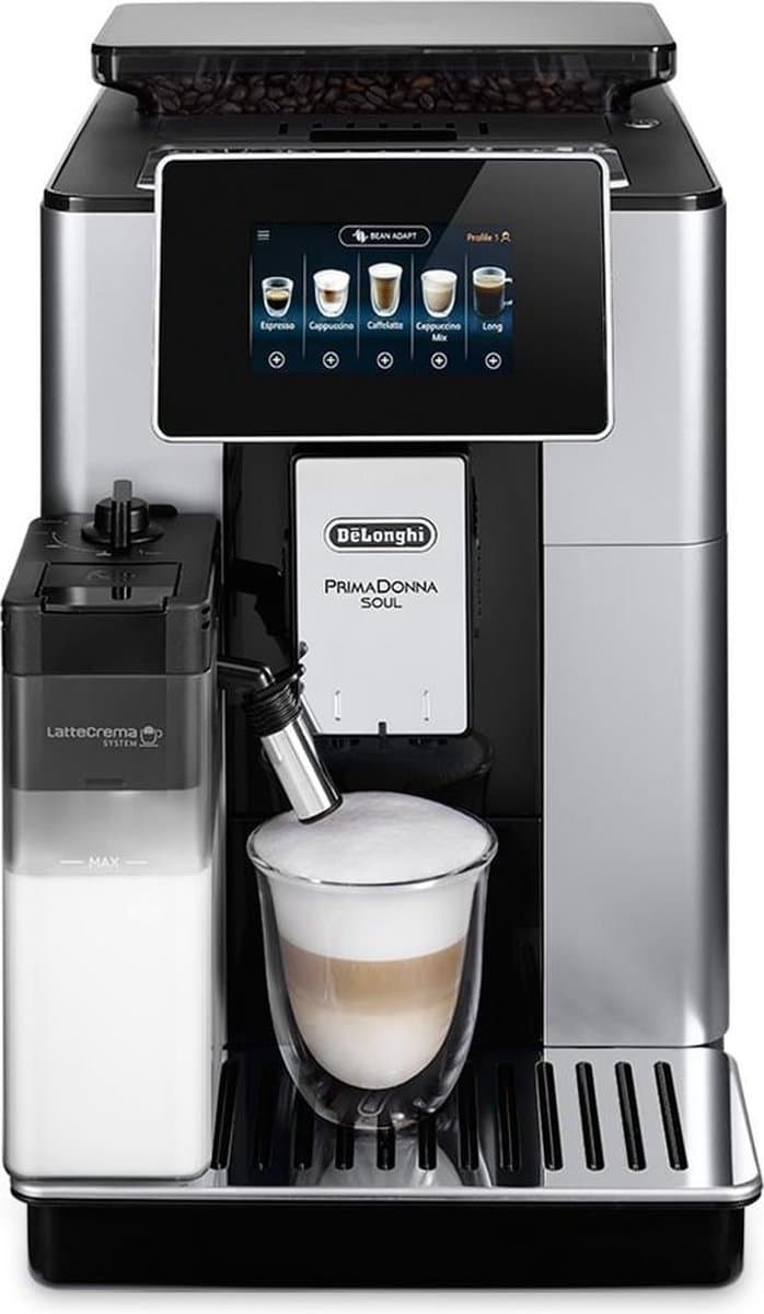 DeLonghi PrimaDonna Soul ECAM 610.55.SB - Volautomatische espressomachine - Zilver/Zwart — afbeelding 1