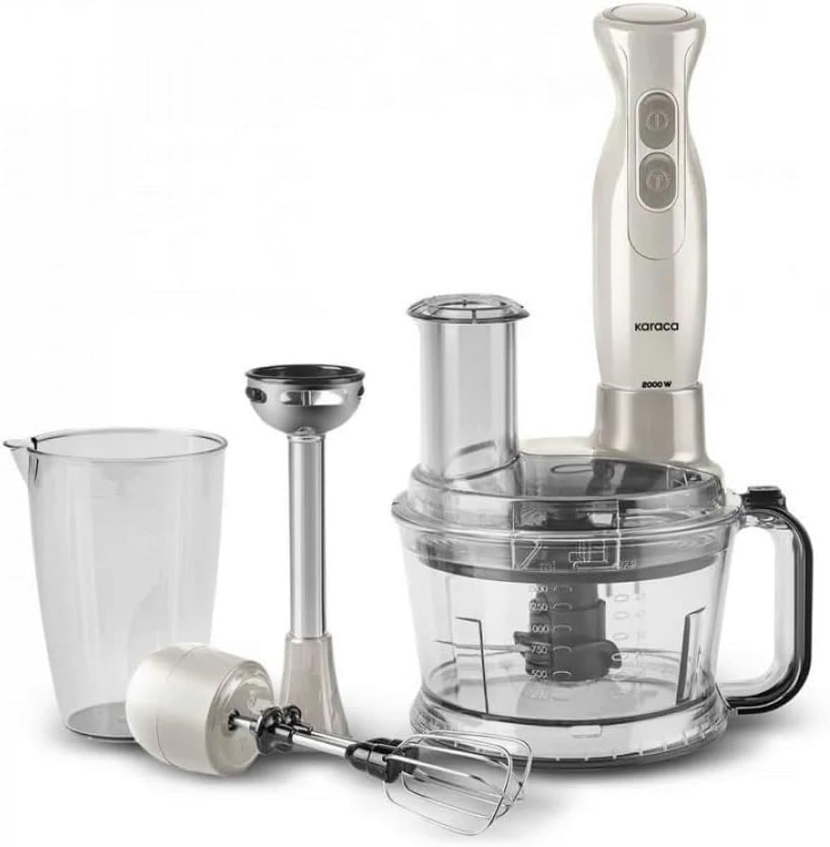 Krachtige Multifunctionele Keukenmachine 2000W Beige Latte - Inclusief Mengbeker en Container — afbeelding 1