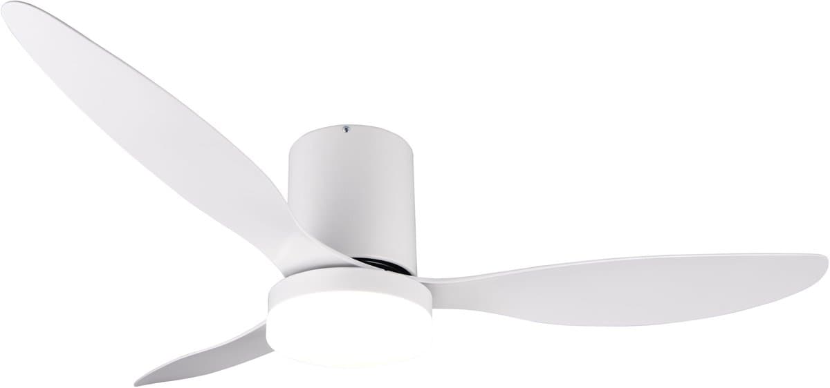 REALITY GOETEBORG - Ventilator - Wit mat - incl. 1x SMD 20 W - Afstandsbediening - Geintegreerde dimmer - Traploos instelbare lichtkleur - Dimbaar met schakelaar - Niet externe dimbaar - Geheugenfunctie - Zomer- en wintermodus - 6 snelheidsniveaus — afbeelding 1