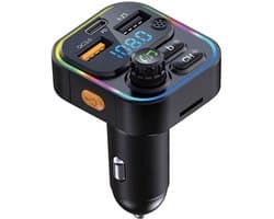 Mexhive® FM Transmitter Bluetooth Auto – Handsfree Carkit – USB-C 22.5W Snellader – Bluetooth 5.3 – MicroSD – 12V/24V