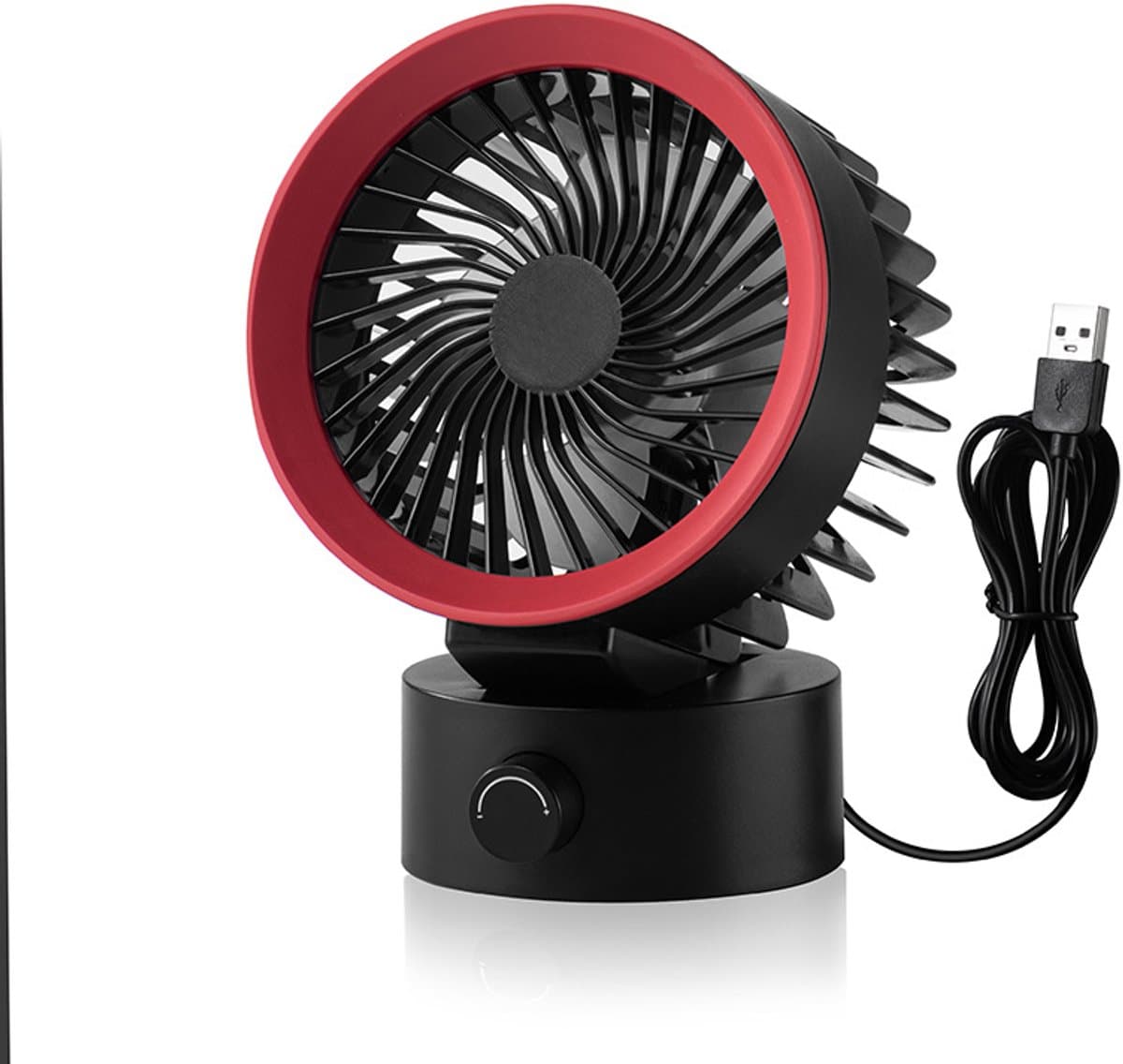 Ventilator - Tafelventilator - Handventilator - Mini ventilator - USB-bureauventilator - kleine ventilator voor op het bureau - krachtige luchtstroom - traploos instelbaar - Ultrastille koeling - Werkt op USB-voeding - Voor thuis - kantoor - Zwart — afbeelding 1