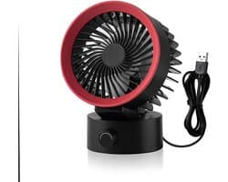 Ventilator - Tafelventilator - Handventilator - Mini ventilator - USB-bureauventilator - kleine ventilator voor op het bureau - krachtige luchtstroom - traploos instelbaar - Ultrastille koeling - Werkt op USB-voeding - Voor thuis - kantoor - Zwart