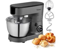 Krachtige Keukenmixer - Standmixer Deeg - Professioneel Bakken - 6.5L Kom Digitaal - 42x22x36cm - Antracietgrijs