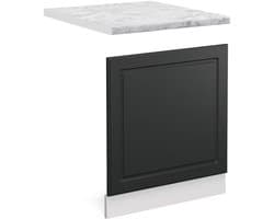 Keuken Frontpaneel - Keukenunit Deur - Vaatwasser Verbergen - Verstelbare Voeten - 60 cm Breed - Antraciet Landhuis