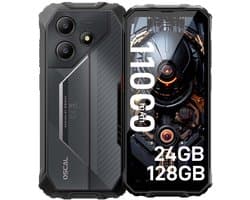 OSCAL MARINE 2 Robuuste Smartphone - Gemini AI - 24GB RAM+128GB ROM - 11000mAh Robuuste Telefoon - 6,56 Inch - IP68 IP69K - Dual SIM 4G - Android 15 - BT5.2 - NFC GPS - Zwart
