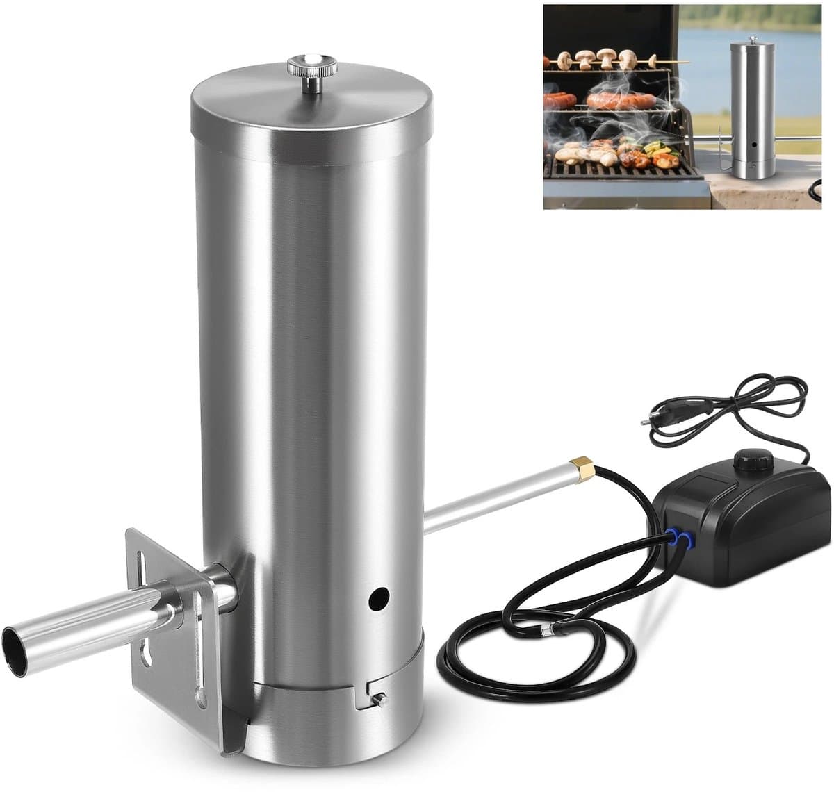 Cellista Rookgenerator BBQ Koud Roken - RVS Smoker Accessoire - Elektrische Luchtpomp - BBQ Rookmachine - Cold Smoke Generator - 1.5L Capaciteit — afbeelding 1