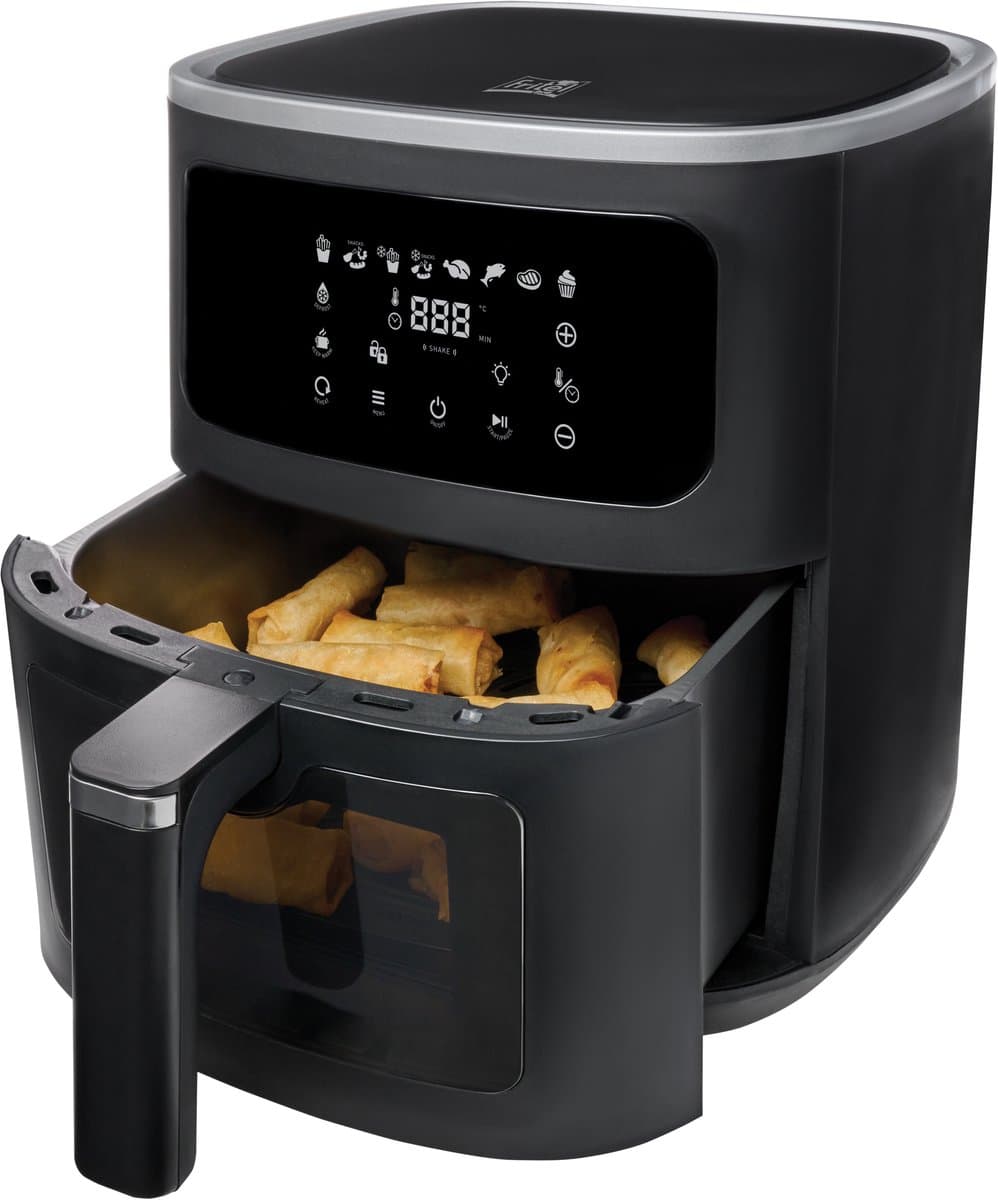 FRITEL Airfryer SnackTastic® 7620 – Heteluchtfriteuse 8L - Airfryer XXL – 1700W – Voor 1-8 Personen – Touchscreen – Airfryer met Kijkvenster & Verlichting – 8 Programma’s – PFAS-vrij – Zwart — afbeelding 1