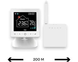 Thermostaat | Wifi Tuya slimme thermostaat voor CV | Tiptoetsbediening | RF-ontvanger | Opbouw | Zwart