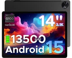 DOOGEE Tab E3 Max - Tablet - 32GB ROM+256GB ROM(2TB TF)- Android 15 - 14 inth IPS - 4G LTE - Gemini AI - Helio G100 - 13500mAh/18W - Quad Speakers - Face ID - 5G Wi-Fi - A GPS - GPS - Zwart