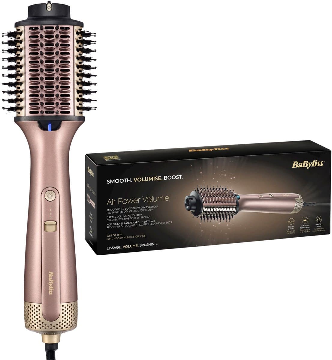 BABYLISS Air Power Volume Wet & Dry AS95E Föhnborstel Goud — afbeelding 1