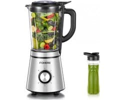 Krachtige Blender - Smoothie Maker - Snelle Maaltijden - Glazen Container - 15 Liter Capaciteit - Zilver