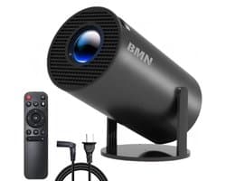 BMN® Premium Mini Beamer 2026 Editie - Smart Projector met 4K ondersteuning - Geschikt voor IOS en Android - WiFi 6 & Bluetooth 5.4 - Android 13.0 - Draagbaar - Thuisbioscoop - Zwart