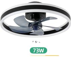 Livano Plafondventilator - Met Verlichting - Plafond Ventilator - Met Lamp - Plafonniere Met Ventilator - Met Licht - Zwart - 50cm