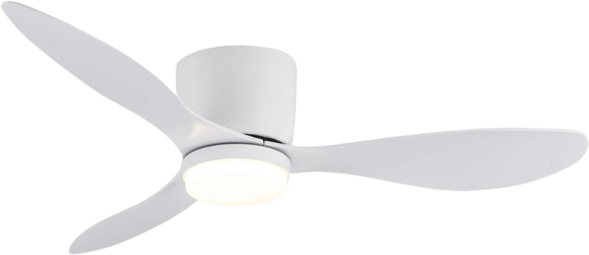 Nivard Plafondventilator - Met Verlichting - Plafond Ventilator - Met Lamp - Plafonniere Met Ventilator - Met Licht - Wit - 105cm — afbeelding 1