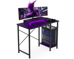 Bayt Game Bureau - Gaming Bureau - Gaming desk - Game Bureau met LED - Bureau met Opbergruimte - Computertafel - Monitor Standaard - 102 x 50 x 75 - Zwart