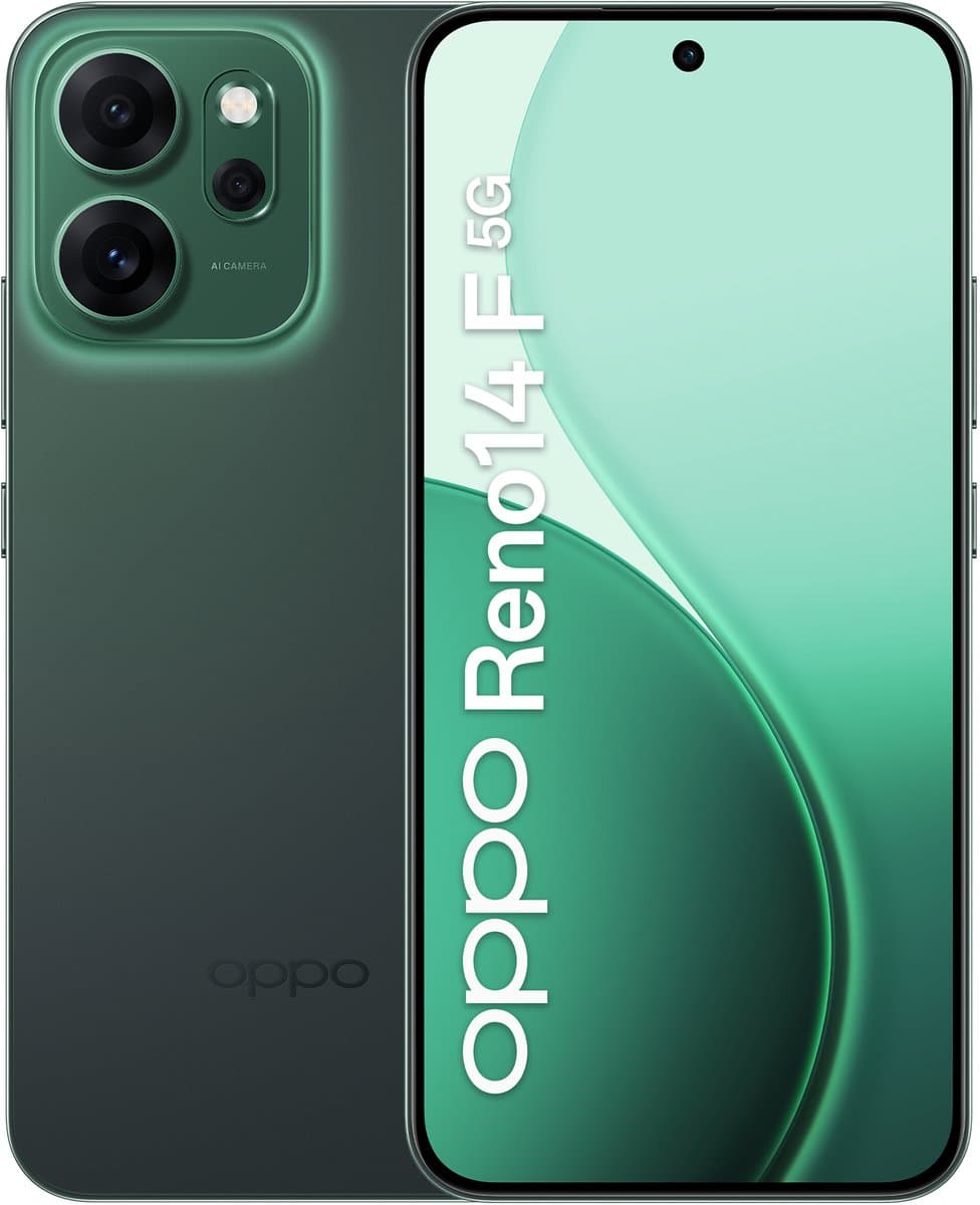 OPPO Reno14 F 256 GB lichtgevend groen 5G — afbeelding 1
