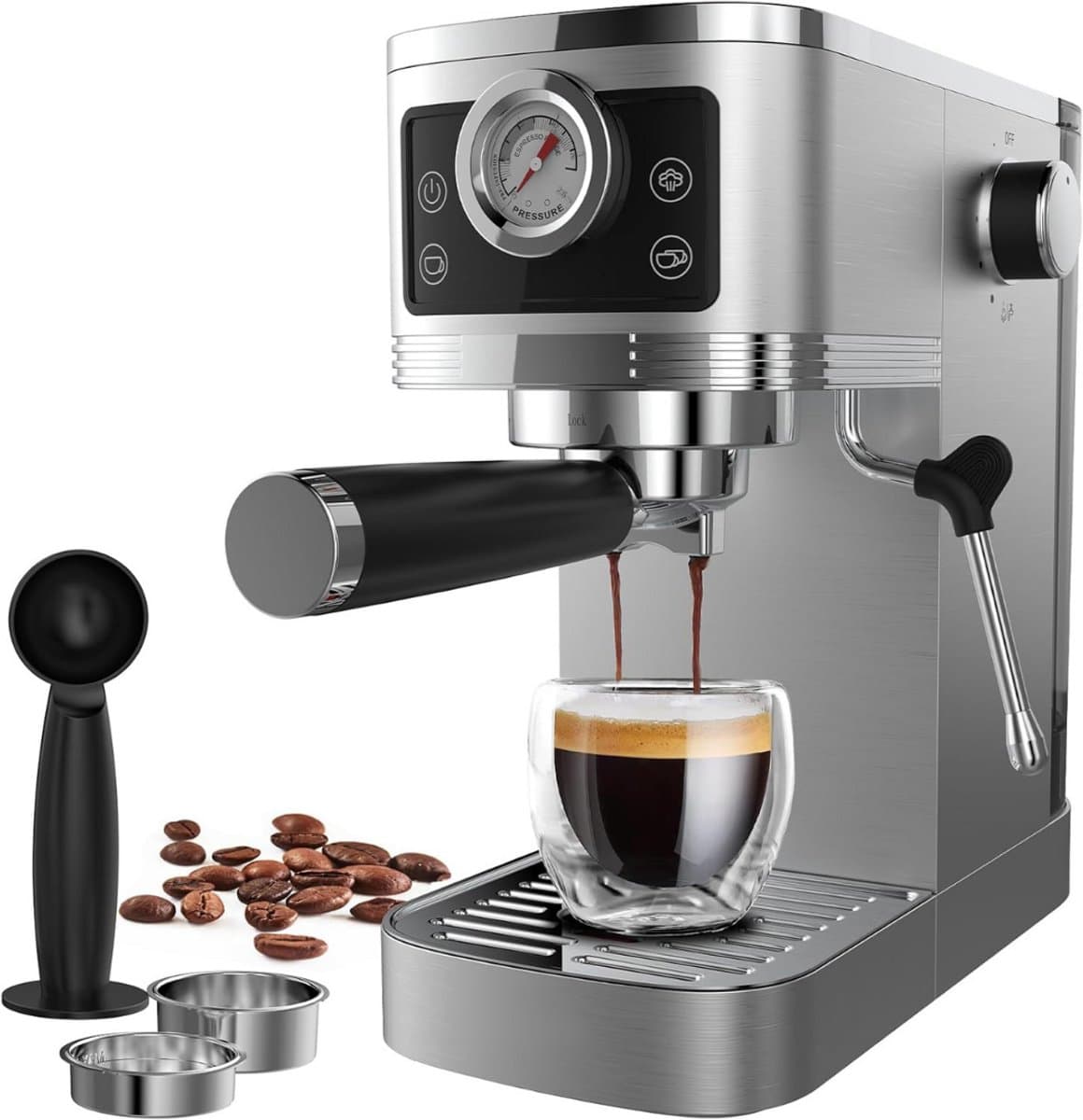 Espressomachine - Koffiezetapparaat - Koffiemachines - Grijs — afbeelding 1