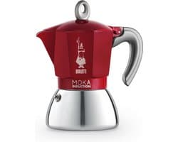Bialetti Moka Induction Rood Percolator – 6 kops – 270 ml – Geschikt voor Inductie