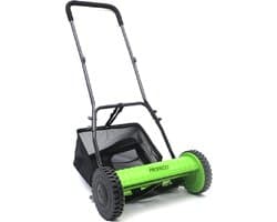 Profeco handmaaier 30cm - Handgrasmaaier - Kooimesmaaier met 18L opvangbak - Instelbare maaihoogte