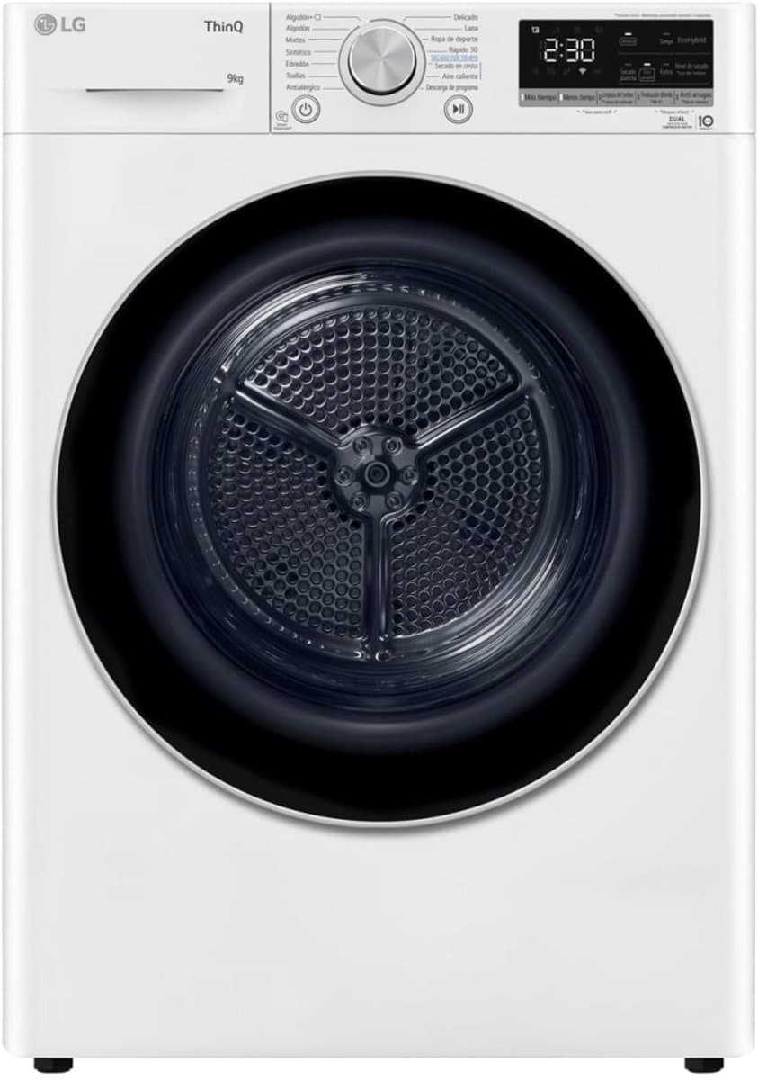LG RH90V9AV3N - Warmtepompdroger - 9 kg - 62 dB - Energielabel C — afbeelding 1