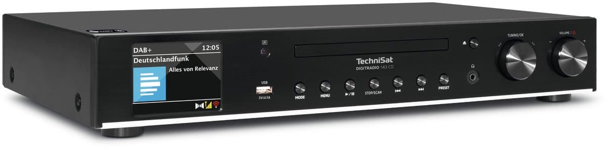TechniSat DIGITRADIO 143 CD (V3) - HiFi-tuner, internetradio (DAB+, FM, Wi-Fi audio-streaming functie, Bluetooth, Spotify Connect, CD-speler, app-bediening, afstandsbediening — afbeelding 1