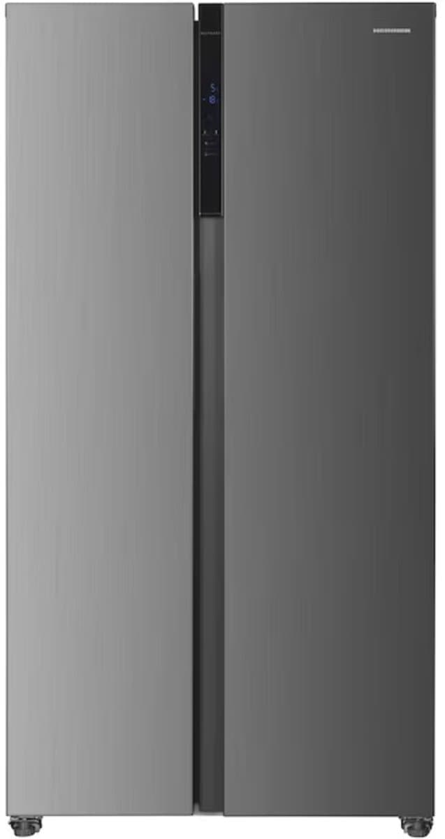 Heinner HSBS-HM532NFXE++ Amerikaanse Side-by-Side Koelkast 532 L – Full No Frost – LED Touch Display – Super Vriezen – Deur-open Alarm – RVS – 5 Jaar Garantie — afbeelding 1