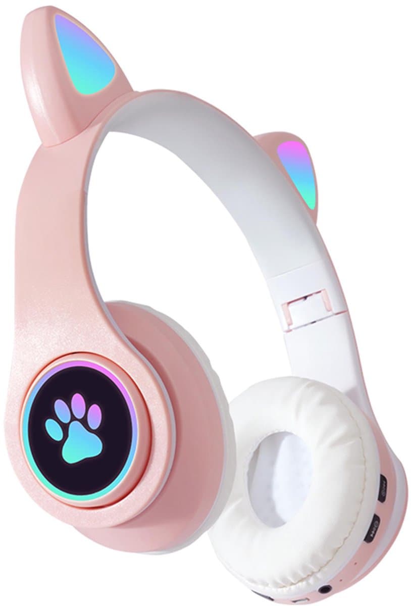 KINSI Bluetooth Gaming Headset - Stylish Kat Oor Design met LED - Verlichting! Perfect voor Meisjes, Compatibel met Alle Apparaten (Tablet / Computer / Telefoon) — afbeelding 1