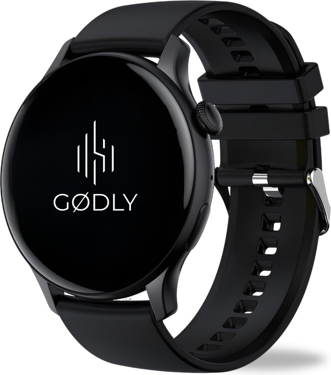 GØDLY Amoled Smartwatch - Sporthorloge - Horloge Dames & Heren - Bluetooth - GPS - zwart — afbeelding 1