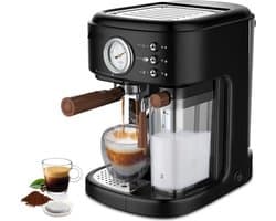 Happyment 3 in 1 Koffiemachine - Koffiezetapparaat - Koffie Apparaat - Pistonmachine - Melkopschuimer - Voor De Beste Koffie