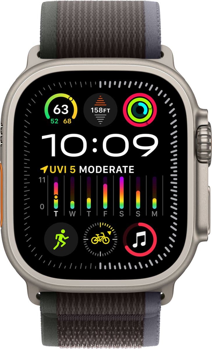 Apple Watch Ultra 2 GPS Cellular - 49mm - Titanium Case with Blue Black Trail Loop - M/L — afbeelding 1