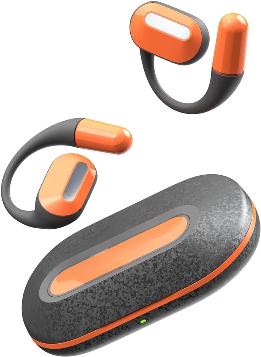 SNJY® Bone Conduction Headphone - Sporthoofdtelefoon Draadloos - Sport Oordopjes - Hardloop Oortjes - Zwart/Oranje — afbeelding 1