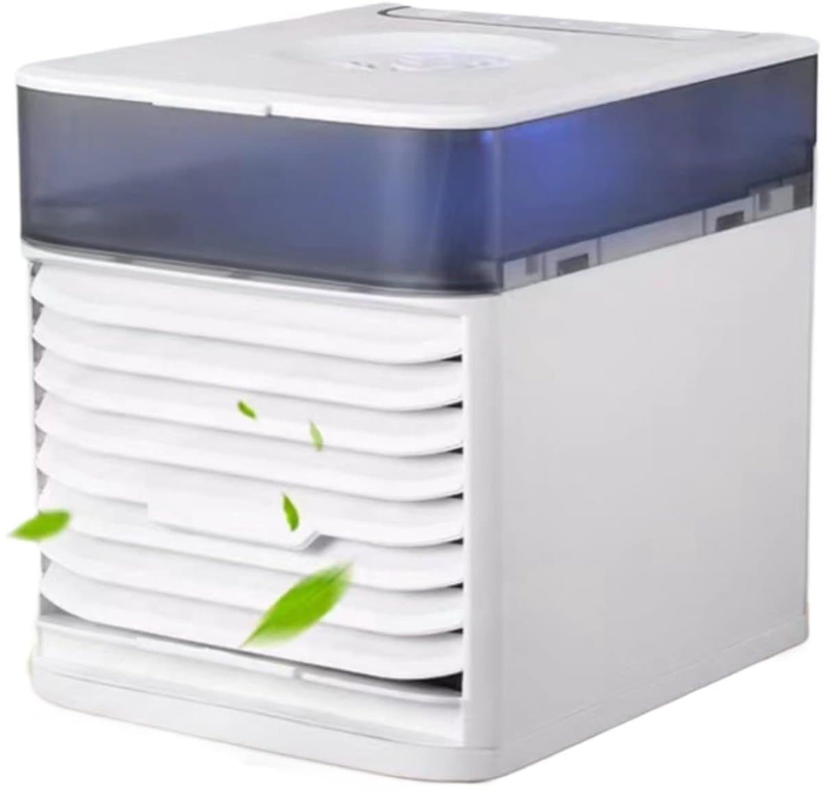Desktop luchtkoeler, draagbare mini-koeler, airconditionerventilator met 3 instelbare ventilatorsnelheden, geschikt voor thuis/werkplek/camping/buiten/kantoor. — afbeelding 1
