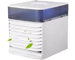 Desktop luchtkoeler, draagbare mini-koeler, airconditionerventilator met 3 instelbare ventilatorsnelheden, geschikt voor thuis/werkplek/camping/buiten/kantoor.