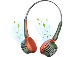 Draagbare halsventilator – Oplaadbaar via USB – Bladloze nekventilator voor om de hals – Handsfree en veilig – Koelend – Van PP-materiaal – Geschikt voor buiten – Groen