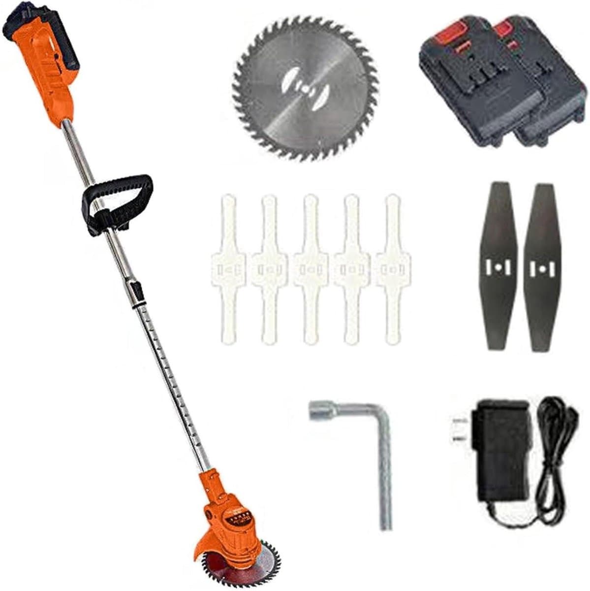 Draadloze Grasmaaier - Kantenmaaier Bosmaaier - Tuinonderhoud - Verstelbare Hoogte - 35 cm - Zwart — afbeelding 1