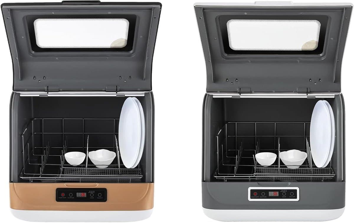 Compacte Vaatwasser - Mini Vaatwasser Tafelmodel - Snel Afwassen - 3 Wasprogramma's - 45 cm - Goud — afbeelding 1
